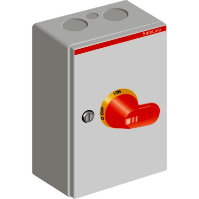 Выключатель нагрузки в металлическом боксе OTL63BA3M 63А желтокрасная рукоятка ABB ABB  1SCA022562R6570