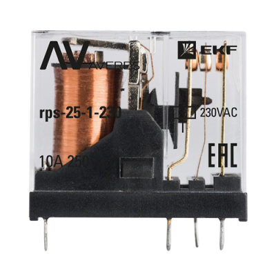 Реле промежуточное РП slim 25/1 10A 230В AC EKF AVERES   rps-25-1-230