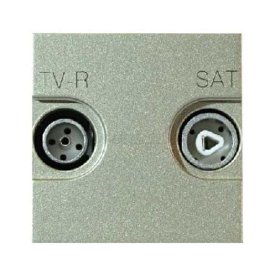 Розетка TV-FM-SAT оконечная 2 мод ABB NIE Zenit Шампань N2251.7 CV ABB Zenit 2CLA225170N1901