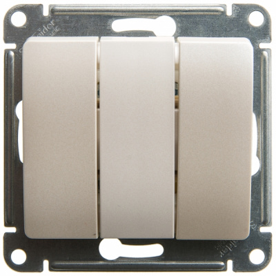 Выключатель 3-клавишный (схема 3) 10AX механизм Systeme Electric Glossa Перламутр Systeme Electric Glossa GSL000631