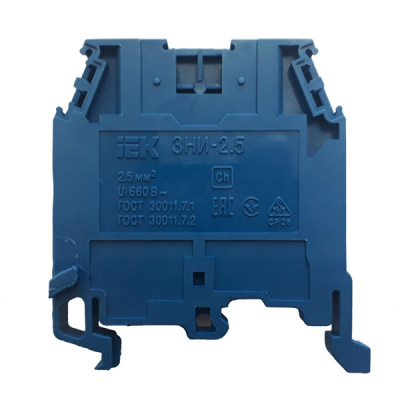 Клеммник "ноль" 2,5мм2, 24A / синий IEK ЗНИ-2.5 IEK ЗНИ YZN10-002-K07