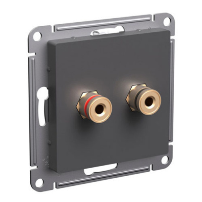 SE AtlasDesign Аудиорозетка двойная Базальт Systeme Electric AtlasDesign ATN001487