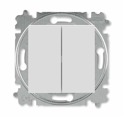 Выключатель двухклавишный серый / белый ABB Levit ABB Levit 2CHH590545A6016