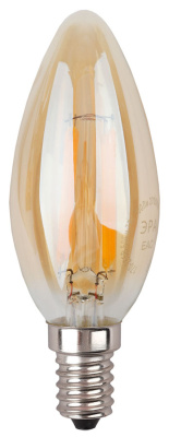 Лампа светодиодная филаментная свеча E14 170-265В 7Вт 2700К ЭРА ЭРА F-LED F-LED B35-7W-827-E14 gold