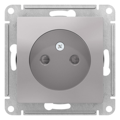 Розетка без заземления со шторками 16A механизм Schneider Electric AtlasDesign Алюминий Systeme Electric AtlasDesign ATN000349