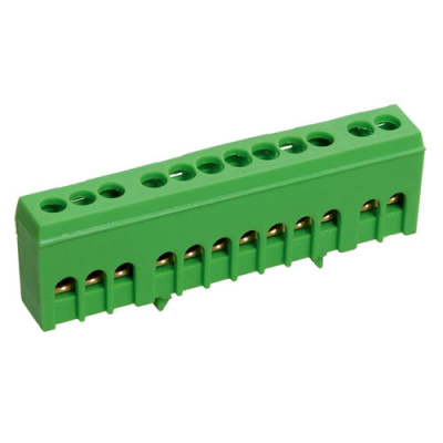 Шина PE "земля" в корп изол на DIN-рейку ШНИ-6х9-10-К-З IEK IEK  YNN10-69-10KD-K06