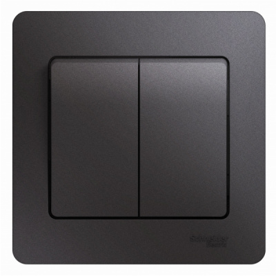 Выключатель 2-клавишный (схема 5) 10AX в сборе Systeme Electric Glossa Графит Systeme Electric Glossa GSL001352