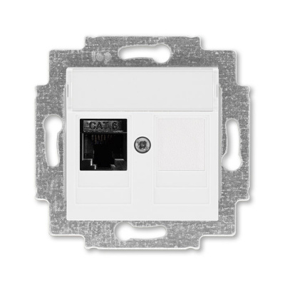 Розетка информационная RJ45 категория 6 и заглушка белый ABB Levit ABB Levit 2CHH296117A6003