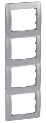 Рамка 4-постовая вертикальная Legrand Galea Life Алюминий/Soft Legrand Galea Life 771308