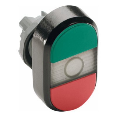 Кнопка двойная MPD4-11С зеленая/красная прозрачная линза с текстом START/STOP ABB ABB  1SFA611133R1108