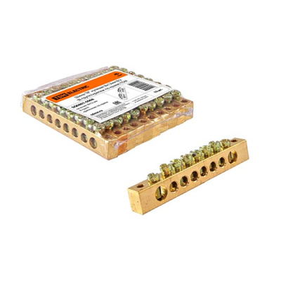 Шина "N" нулевая 8х12мм 8 групп/крепеж по краям 125A TDM 8/2 TDM ELECTRIC TDM Шины SQ0801-0068