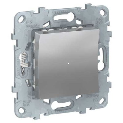 Unica New LED Светорегулятор Wiser нажимной, универсальный 7-200Вт, Алюминий Schneider Electric Schneider Electric  NU551530