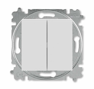 Выключатель кнопочный двухклавишный серый / белый ABB Levit ABB Levit 2CHH598745A6016