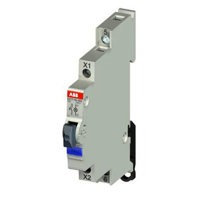 Выключатель кнопочный с подсветкой голубой ABB E217-16-01G48 ABB E210 2CCA703264R0001