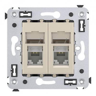 Компьютерная розетка RJ-45 в стену, кат.5e двойная,"Avanti", "Ванильная дымка" DKC DKC Avanti 4405464DKC