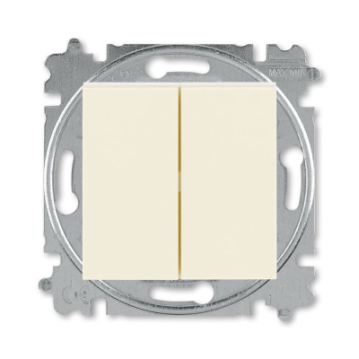Выключатель двухклавишный слоновая кость / белый ABB Levit ABB Levit 2CHH590545A6017