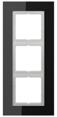 Рамка 3-постовая Jung LS plus Черный Jung LS серия LSP983GLSW