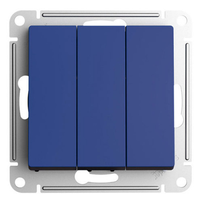 SE AtlasDesign Выключатель 3-клавишный Аквамаринин сх.1+1+1 10АХ механизм Systeme Electric AtlasDesign ATN001131