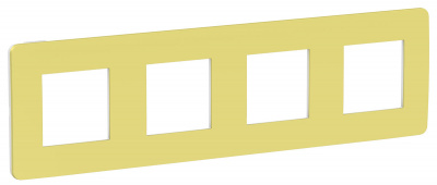 Рамка 4-постовая Schneider Electric Unica New Studio Color Зеленое яблоко/Белый Schneider Electric Unica New Studio Color NU280811