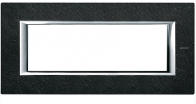 Рамка прямоугольная итальянский стандарт ITA 6 мод Bticino Axolute Черный мрамор Ардезия  Bticino Axolute HA4806RLV