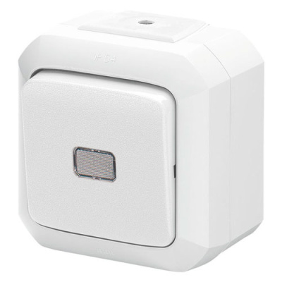 Переключатель одноклавишный IP54 с прозрачной линзой  ABB Variant+ Белый ABB Variant+ 2CHN582552C4500