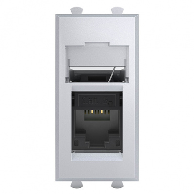 Компьютерная розетка RJ-45 модульная, кат.5е, "Avanti", "Закаленнаясталь", 1 модуль DKC DKC Avanti 4404461DKC