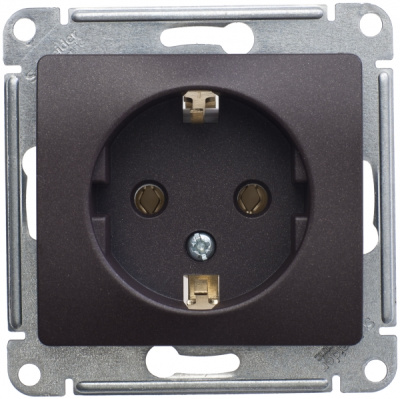 Розетка с заземлением механизм Systeme Electric Glossa Шоколад Systeme Electric Glossa GSL000843