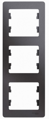Рамка 3-постовая вертикальная Systeme Electric Glossa Графит Systeme Electric Glossa GSL001307