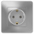 Розетка с заземлением без шторок скрытой установки 16A 250В Systeme Electric Blanca Алюминий Systeme Electric Blanca BLNRS001013