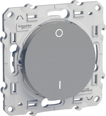 Выключатель 2-полюсный 16A (схема 2) Schneider Electric Odace Алюминий Schneider Electric Odace S53R262