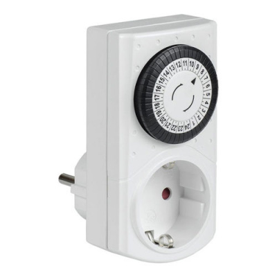 IEK РТМ-1 Розетка-таймер механ. 30мин 24ч 48on/off 16А IP20  IEK  ERT-20-1-16-S-30-0-20-K01