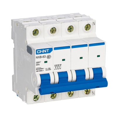 Автоматический выключатель NXB-63 4P 25A 6кА х-ка C CHINT CHINT  814250CHINT