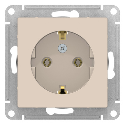 Розетка с заземлением 16A механизм Schneider Electric AtlasDesign Бежевый Systeme Electric AtlasDesign ATN000243