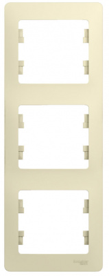 Рамка 3-постовая вертикальная Systeme Electric Glossa Бежевый Systeme Electric Glossa GSL000207