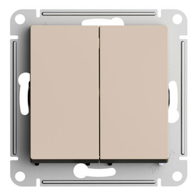 SE AtlasDesign Выключатель 2-клавишный Песочный сх.5 10АХ механизм Systeme Electric AtlasDesign ATN001251