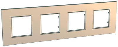 Рамка 4-постовая Schneider Electric Unica Quadro Metallized Медь Schneider Electric Unica MGU6.708.56