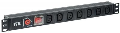 7 розеток C13, с выкл. и защ. от перенапр, без шнура ITK PDU ITK  PH13-7C133