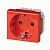 Розетка электрическая 16A 250В с/з с защитными шторками (2 мод.) / красный DKC Brava