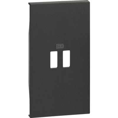 Черный Лицевая панель для зарядных устройств USB 2 мод Bticino LivingNow Bticino Living now KG12C