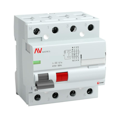 Устройство защитного отключения 80A/ 30mA (A) EKF Averes DV 4P EKF Averes DV rccb-4-80-30-a-av