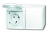 Розетка Schuko 16A 250В накладная с крышкой 2-я горизонтальная IP44 ABB Ocean Альпийский белый ABB Ocean 2CKA002084A0727