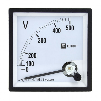 Вольтметр аналоговый на панель 96х96 квадратный вырез 300В прямое подкл. EKF PROxima VM-A961 EKF  vma-961-300