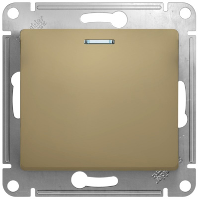 Выключатель 1-клавишный с подсветкой 10A (схема 1a) Systeme Electric Glossa Титан Systeme Electric Glossa GSL000413