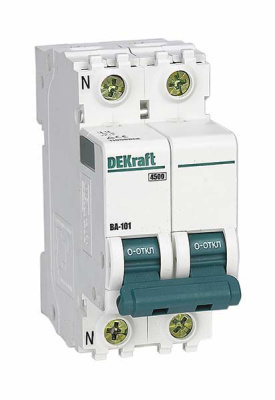 Автоматический выключатель 1P+N 50А х-ка D 4,5кА DEKraft ВА-101 DEKraft ВА-101 11203DEK