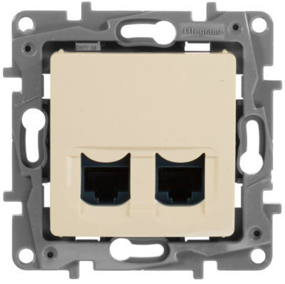 Двойная розетка RJ 45 категория 6 UTP Legrand Etika Cлоновая кость Legrand Etika 672354