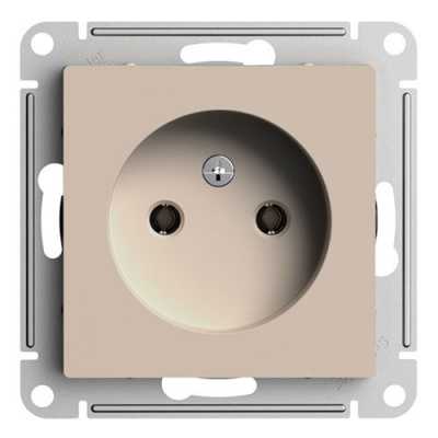 SE AtlasDesign Розетка без заземления без шторок Песочный 16А механизм Systeme Electric AtlasDesign ATN001241
