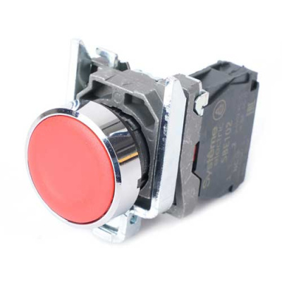 Systeme Electric Кнопка SB4 в сборе модульная 22мм красная с возвратом металл 1НЗ Systeme Electric  SB4BA42