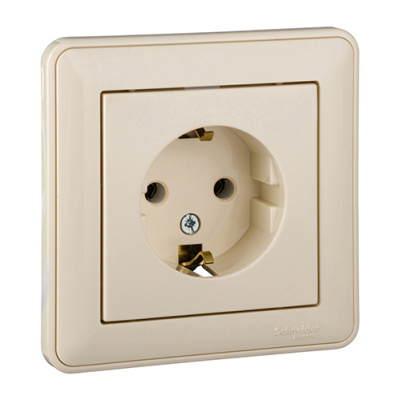 W59 Розетка с заземлением без шторок, 16А, в сборе, слоновая кость Schneider Electric Systeme Electric  RS16-154-28