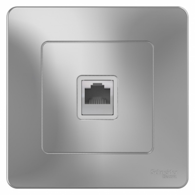 Розетка компьютерная скрытой установки RJ45 кат.5E Systeme Electric Blanca Алюминий Systeme Electric Blanca BLNIS045003