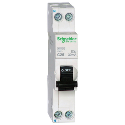 Дифференциальный автомат 1P+N 16A (C) 6kA тип AC 30mA Schneider Electric Acti 9 iDif K Schneider Electric Acti9 A9D63616